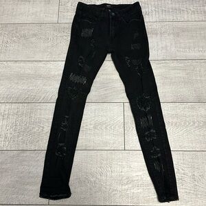 FOREVER 21 Black Denim Men’s Distressed Jeans